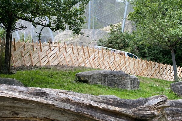 Holzzaun in einem Tierpark